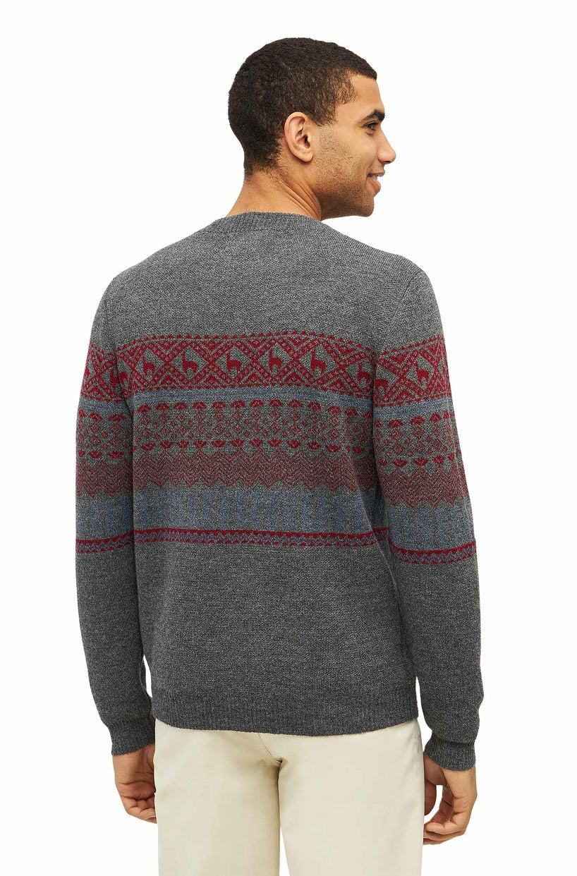 Apu Kuntur - Alpaka Pullover Herren NEVADA – Norweger-Stil aus Baby Alpaka