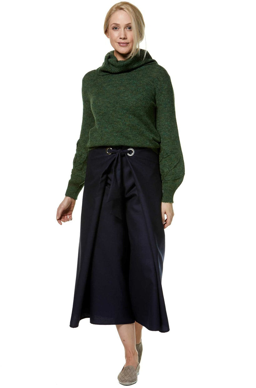 Alpaka Damen Rollkragen Pullover SALOMON – Modischer Crop-Strick mit Applikationen