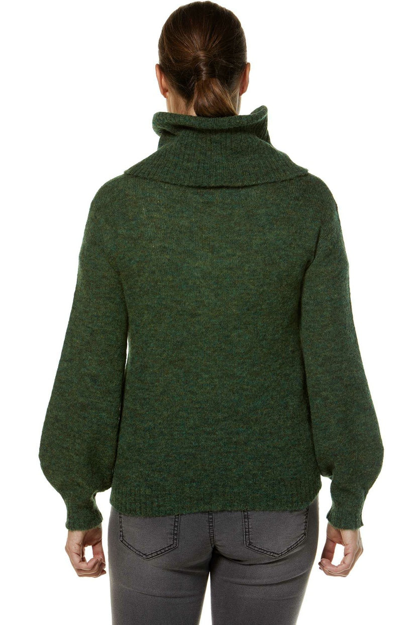 Alpaka Damen Rollkragen Pullover SALOMON – Modischer Crop-Strick mit Applikationen