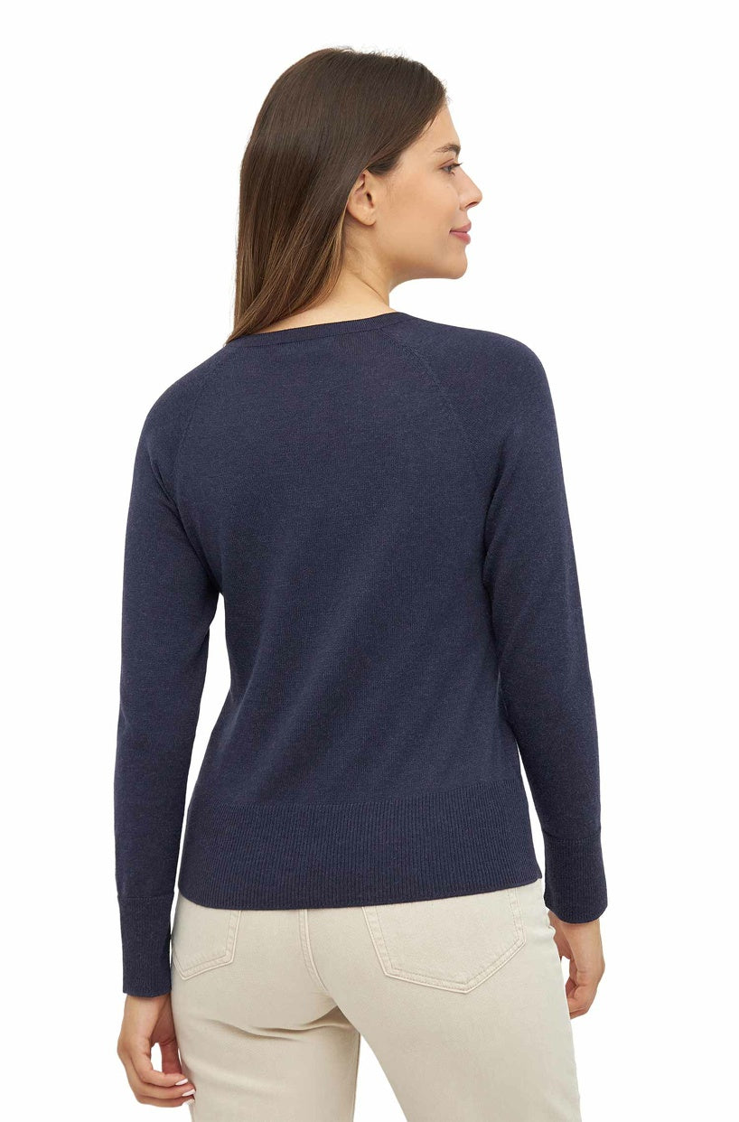 Damen Pullover AURELIA – V-Ausschnitt aus Bio-Baumwolle & Baby Alpaka