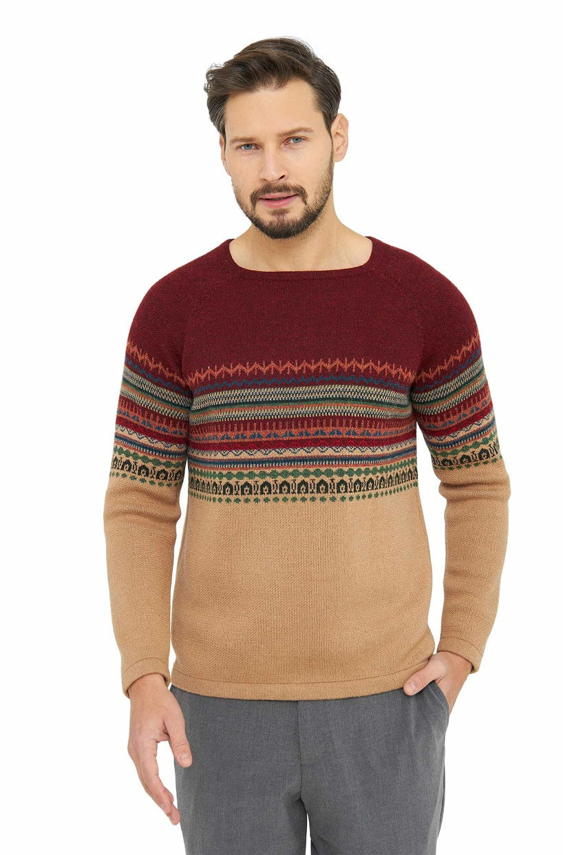 Apu Kuntur - Alpaka Pullover COLORES DE LUNA – Herrenpullover aus 100% Baby Alpaka