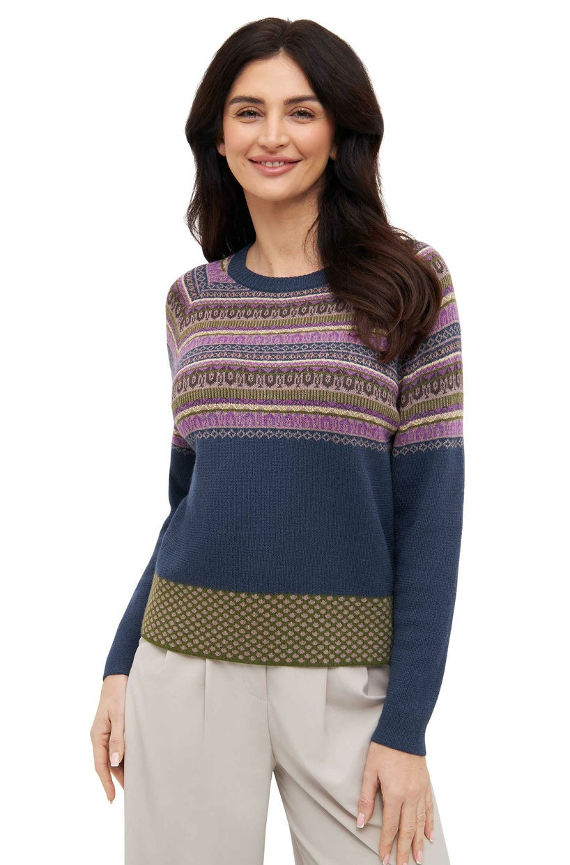Alpaka Damen Pullover COLORES ANDEN – Kuscheliger Jacquard-Strick aus 100 % Baby Alpaka