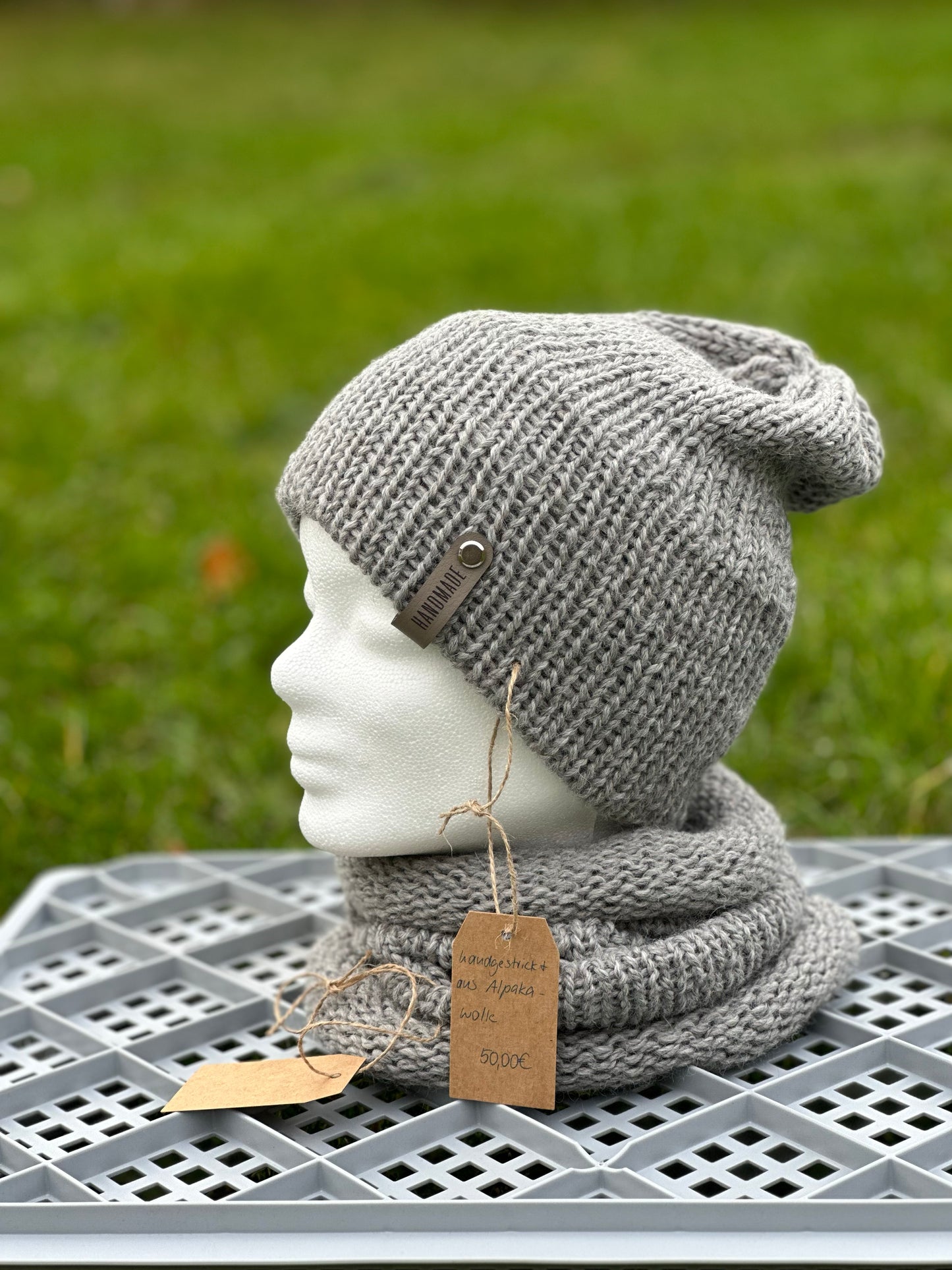 Premium Mütze Alpaka Beanie 100% Alpaka Wolle Handarbeit