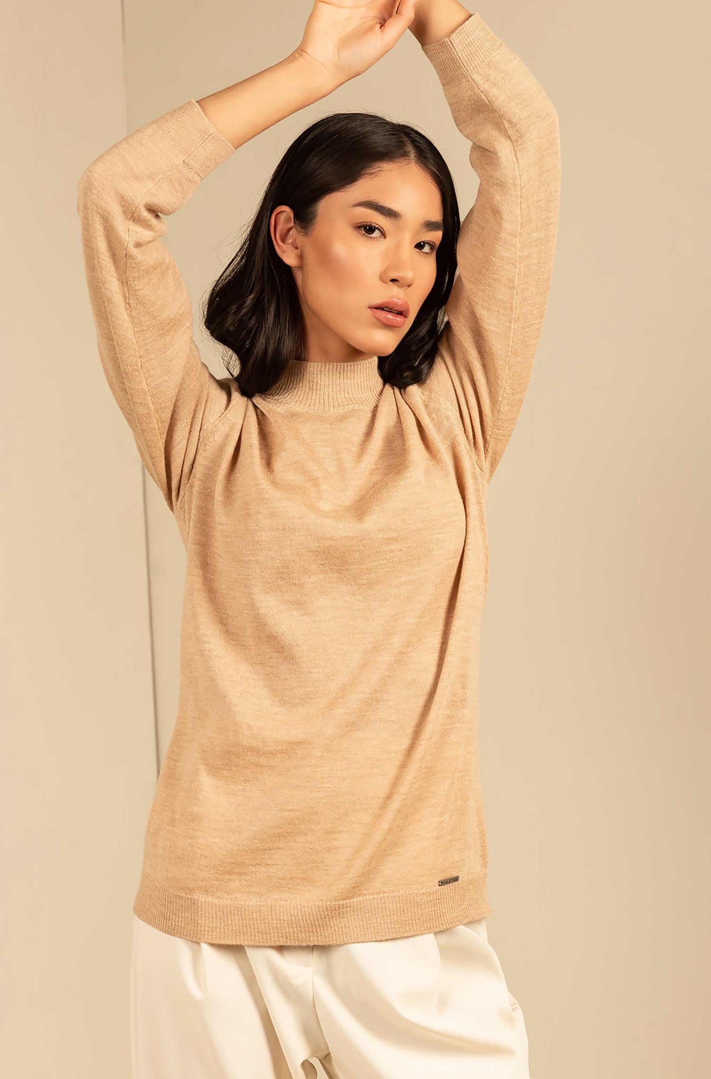 KUNA - Alpaka Damen Pullover Turtleneck - Anahi – 100 % Baby‑Alpaka